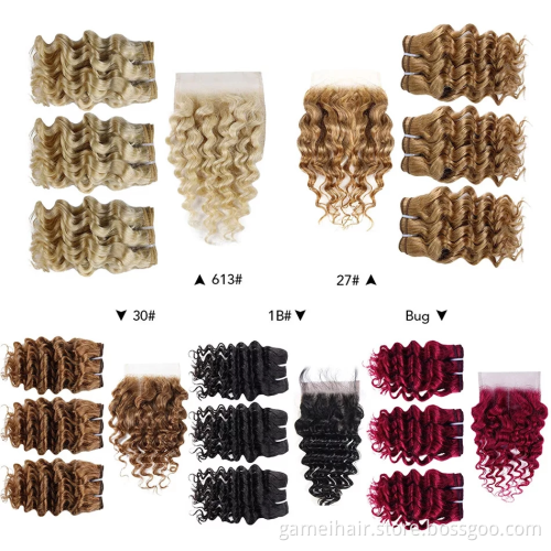 wholesale high quality color 4x4" 5x5"transparent lace closure with  deep wave body wave  Brazilian Virgin human hair